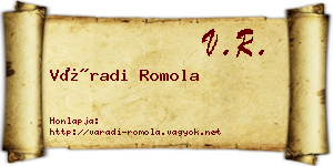 Váradi Romola névjegykártya